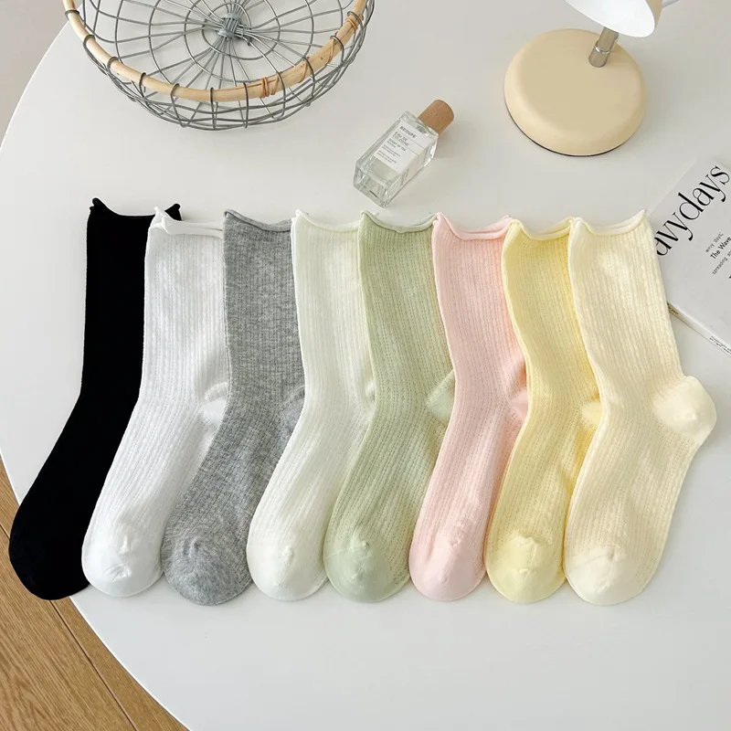 

Socks For Women Thin Summer New Candy Color Hollow Out Loose Socks Women's Casual Basic Sweet Girls Fashion Long Socks Comfort