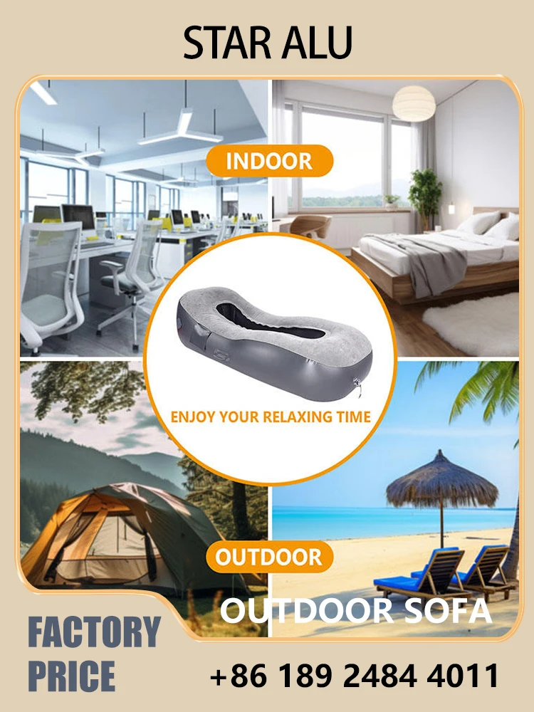 Inflatable Camping Sofa - Auto-Inflatable Portable Lounge Chair, Lightweight Foldable Backrest Perfect for Solo Camping