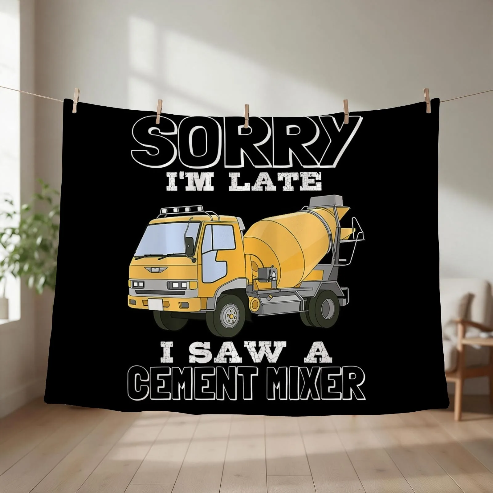 Funny Concrete Mixer Truck Cement Construction Workers Gifts Premium T-Shirt Throw Blanket