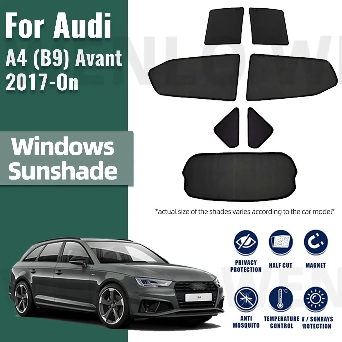 

For Audi A4 B9 Avant 2017-2023 2024 Car Sunshade Customized Side Window Curtain Sun Shade Shield Visor Front Windshield