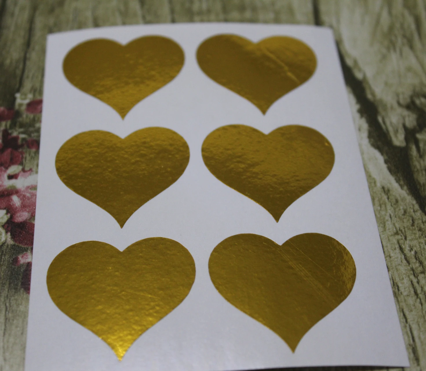 Gold Foil Heart Sticker - Shiny Emblem for Bullet Journals - 500pcs/lot