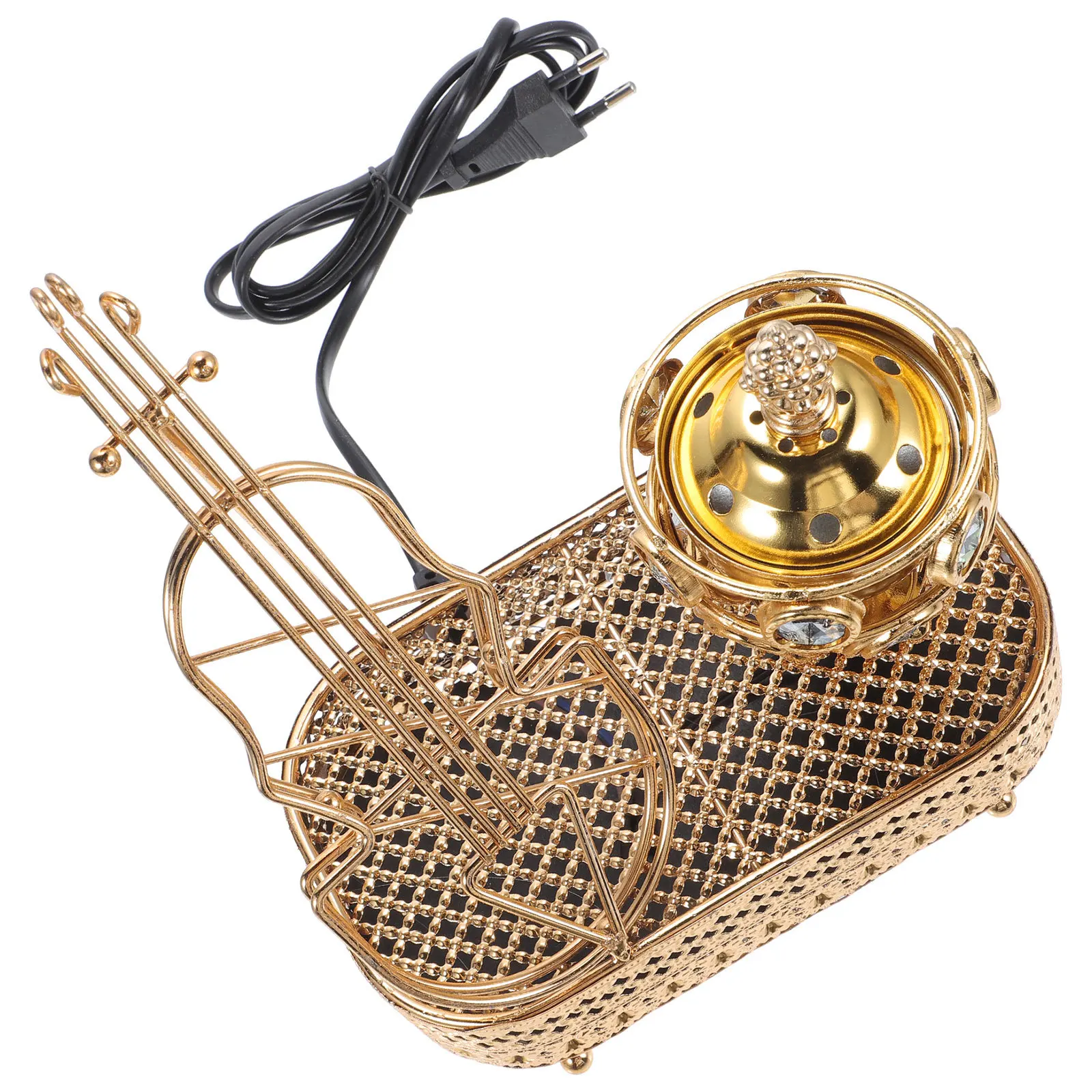 

Incense Burner Iron Bright Color Lightweight for Home Temple Aroma Relaxing Decorative Incense Holder Eu Plug