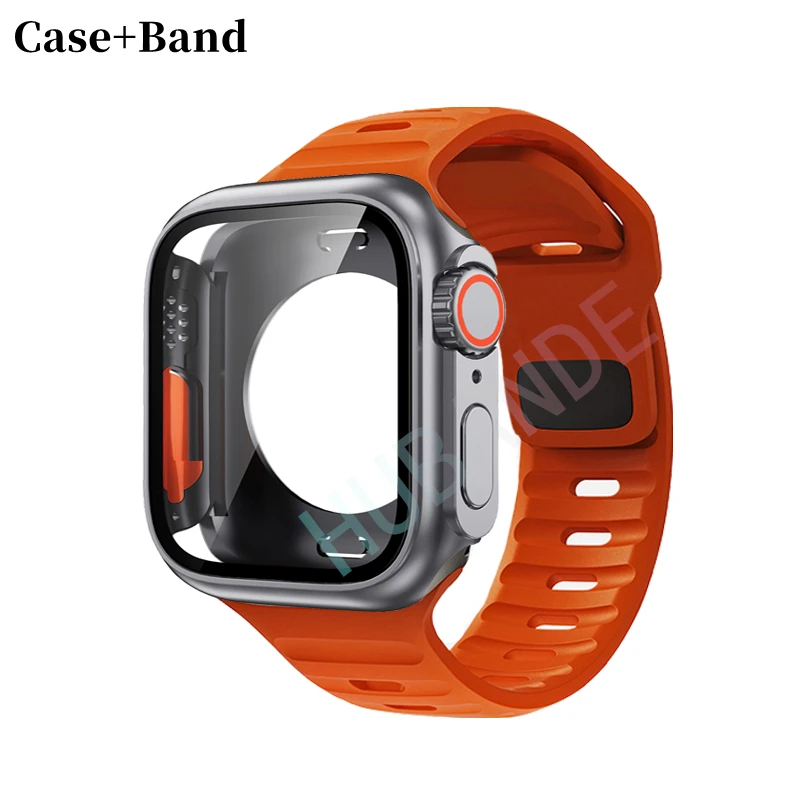Silikonarmband für Apple Watch 44 mm, 45 mm, 41 mm, 40 mm + Displayschutzfolien, passend für iWatch Series 9, 8, 7, SE, 6, 5. – Detail 10