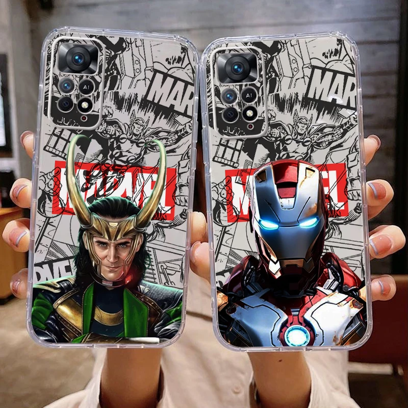 

Marvel Logo Iron Man Loki For Xiaomi Redmi Note 12 11 11S 11T 10 10S 10T 9 8T 8 Pro Plus Phone Case Liquid Silicone Cover Coque