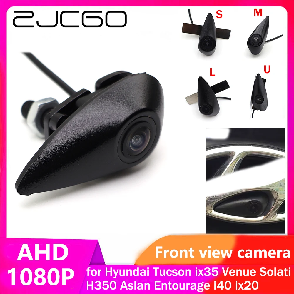 

ZJCGO AHD CVBS 1080P 170 ° Автомобильный логотип, парковочная камера переднего вида для Hyundai Tucson ix35 Venue Solati H350 Aslan камеры i40 ix20