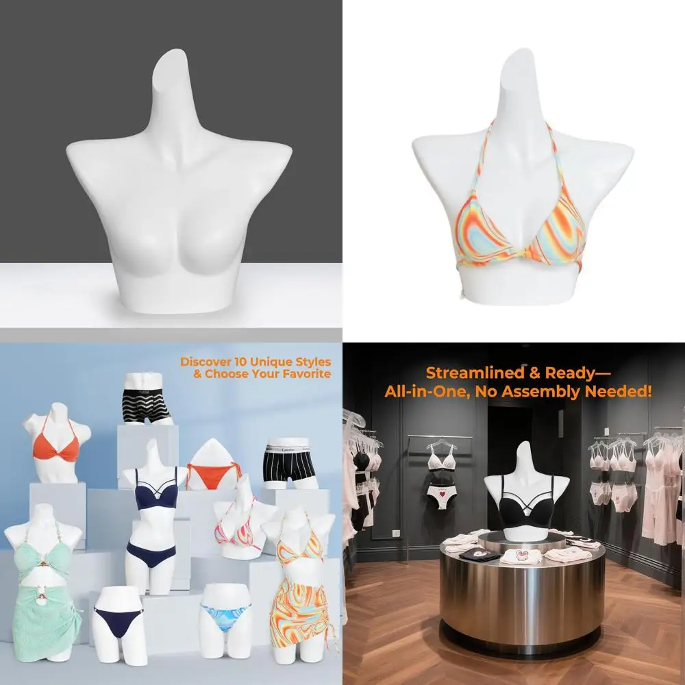 

Женский манекен половины тела для дисплея купальников и нижнего белья, белый, материал ПП