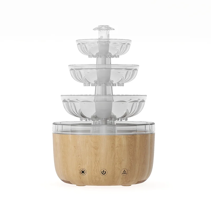 

ASWUT-Fountain Wood ароматический диффузор эфирное масло увлажнитель для ароматерапии с красочным светодиодным ночником для домашнего декора