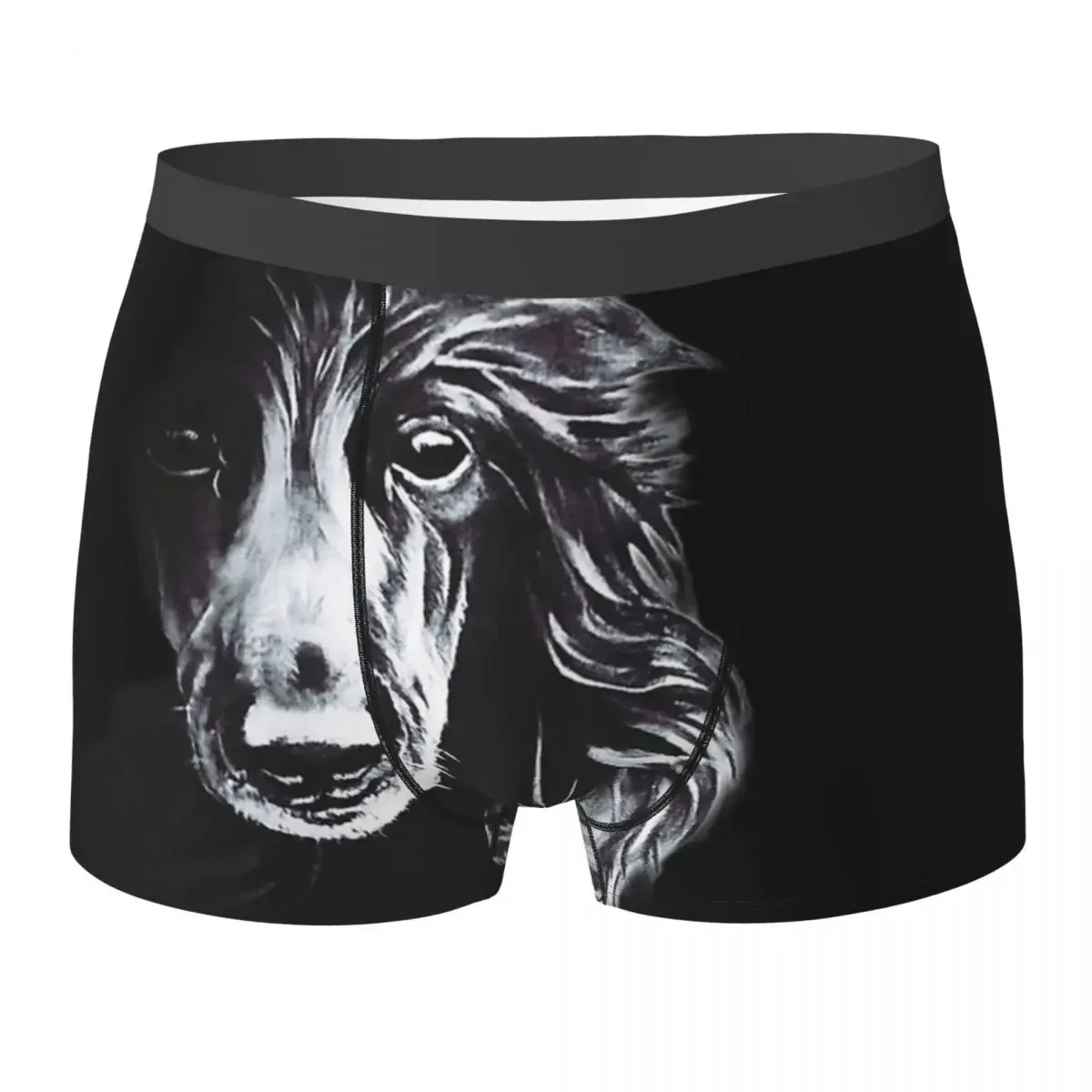 Boxer Underpants Shorts Afghan In Shadows Black Afghan Hound Panties Men Ventilate Underwear for Homme Man Boyfriend Gifts