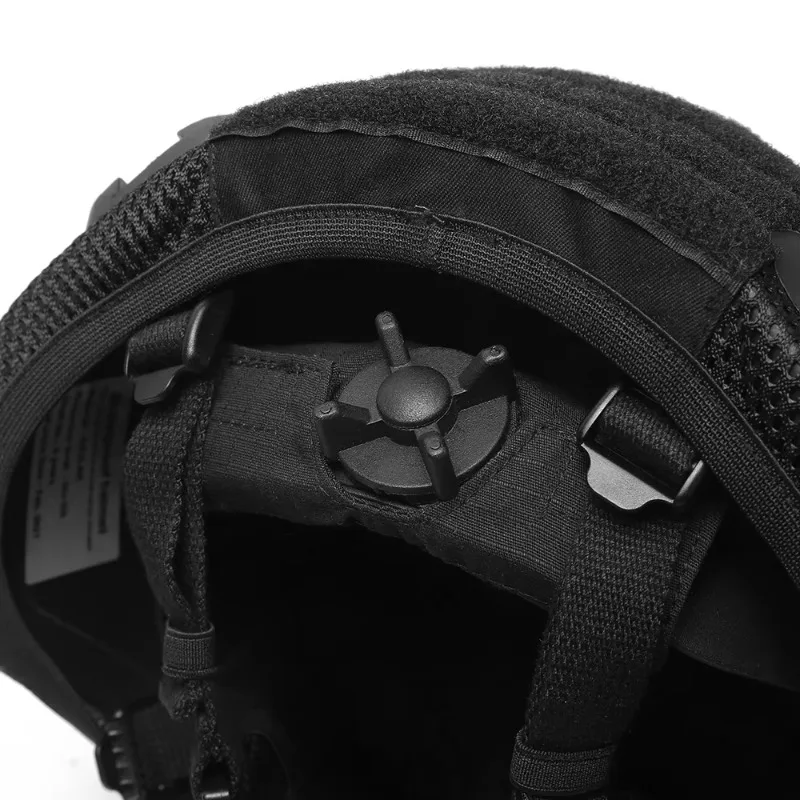 خوذة تكتيكية بحزام 4 نقاط UHMWPE مادة البولي ايثيلين الأراميد مع نظام تعليق 7 وسادات أغطية رأس واقية للسلامة القتالية العسكرية #6