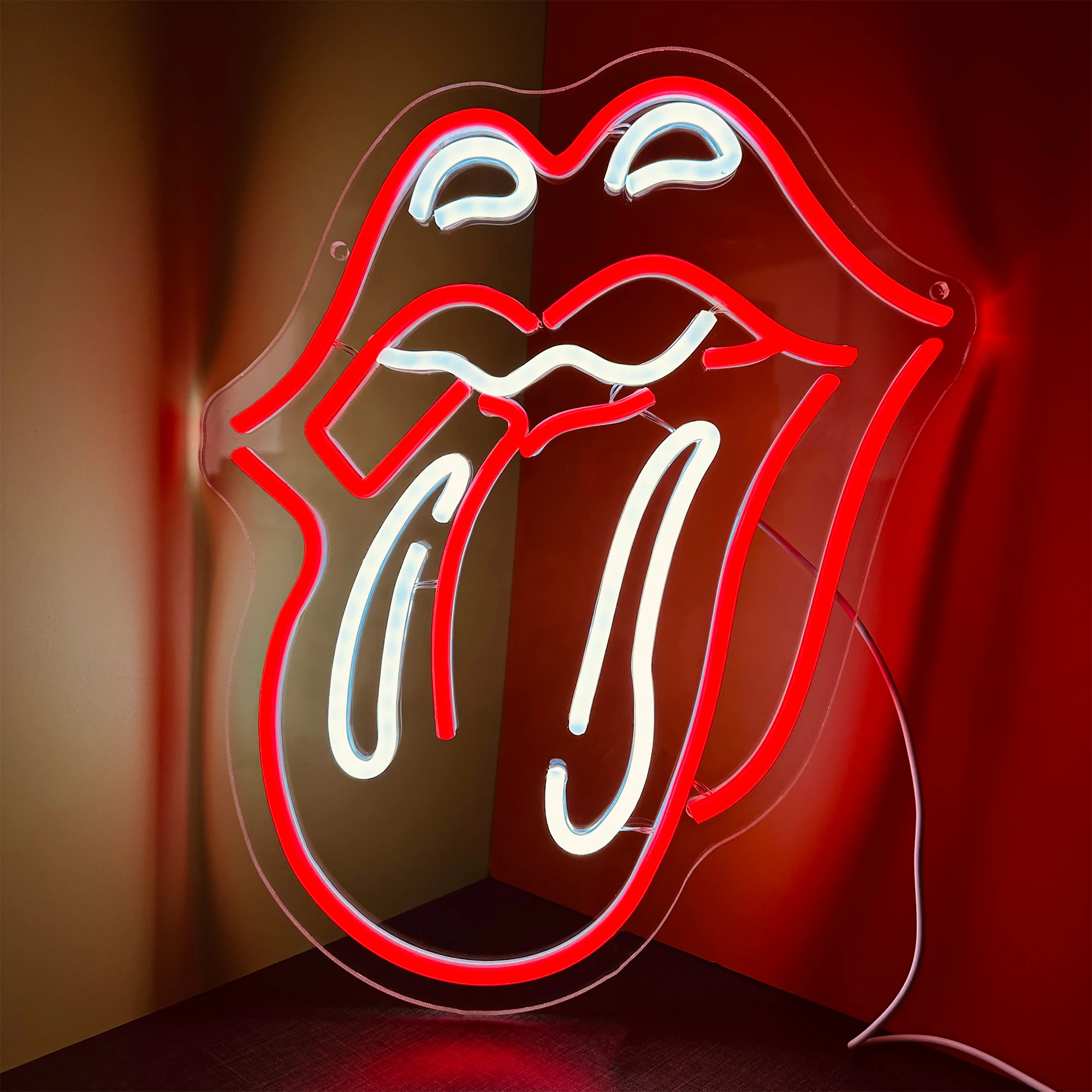 Sexy Flame Red Lips Big Tongue Neon Signs Neon Lights USB Power Room Christmas Wedding Party Decoration