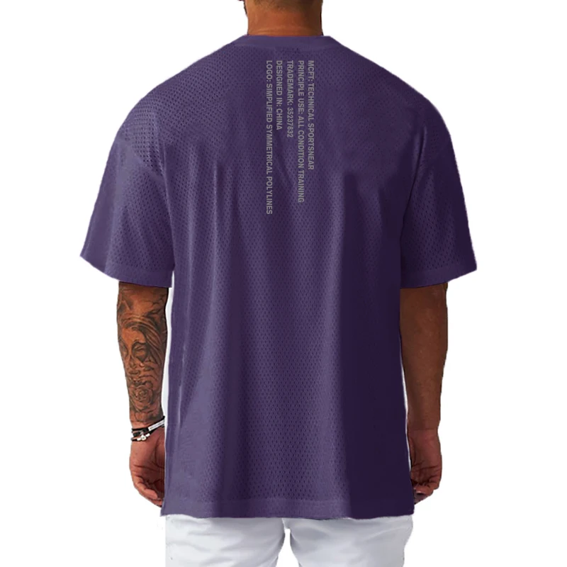 Men's Oversized Running T-shirts Quick-drying Breathable Short-sleeved O-Neck Loose Sports Shirt Gym Exercise Fitness Running.