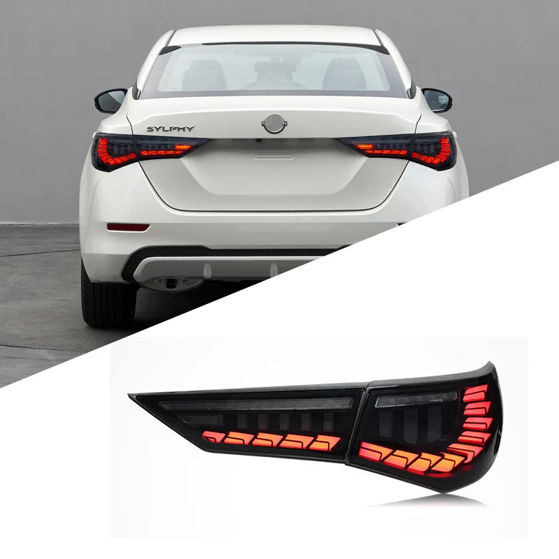 

Suitable for 20-22 Nissan 14th generation new Xuanyi tail light assembly modified LED dragon scale running light running water t