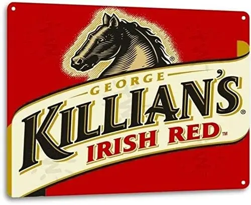 George Killians Irish Red Beer Logo Distressed Retro Wall Decor Metal Tin Sign 8x12in