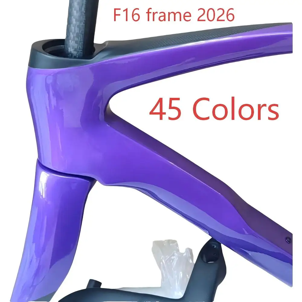 

Карбоновая рама для шоссейного велосипеда F16 с дисковыми тормозами, 45 цветов, с рулем, 2026, полностью внутренняя проводка, гоночный карбоновый комплект рамы