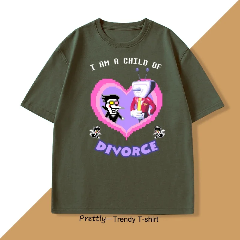 Child of Divorce Deltarune Game T-shirt for Men Women Cotton Short Sleeve Tshirt Harajuku Round Neck Printed T Shirt Clothes