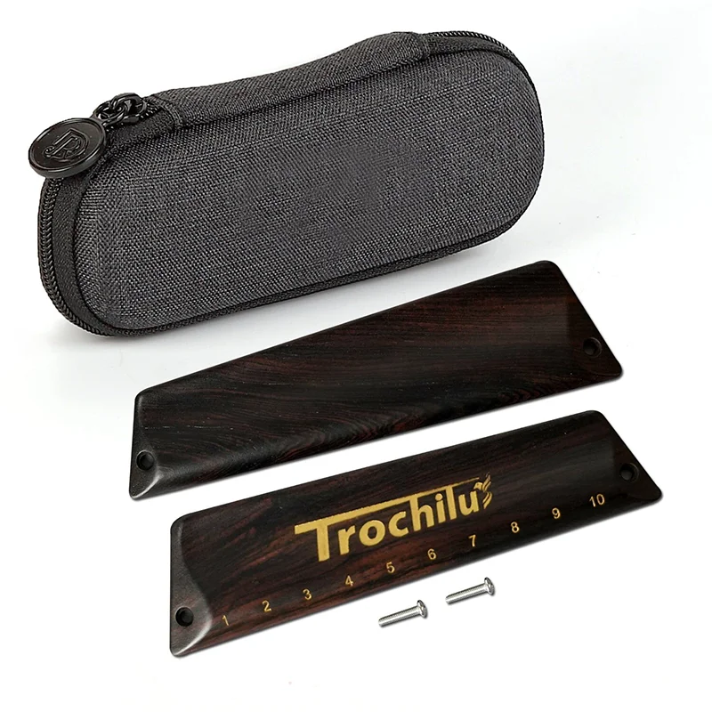 

JDR Trochilus Harmonica Sandalwood Cover 10-hole Blues Chromatic Harps Musical Intruments Parts