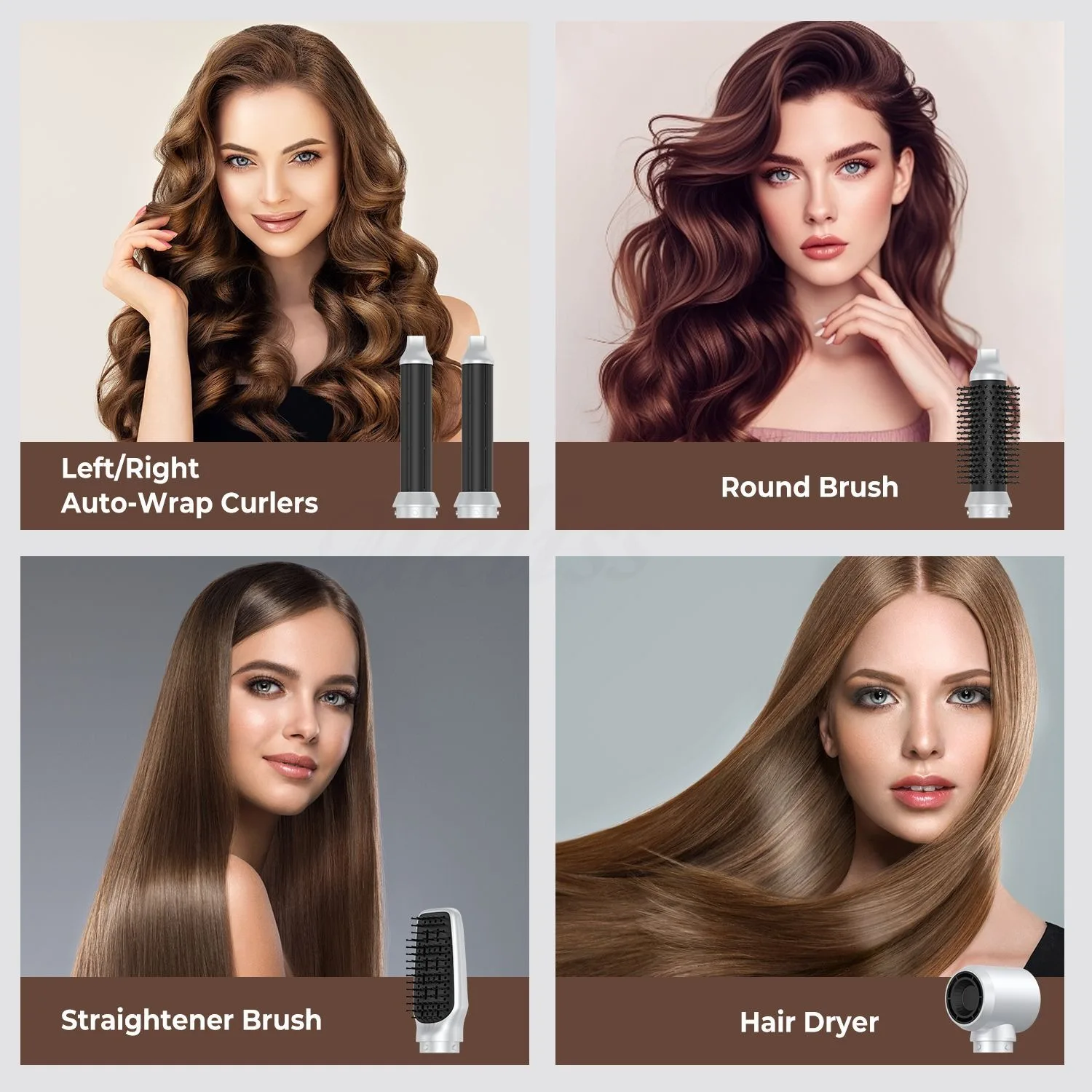 مجموعة مجفف شعر احترافية 5 في 1 مع مشط ساخن مكواة تجعيد الشعر - مجموعة أدوات تصفيف كاملة للمنزل #6