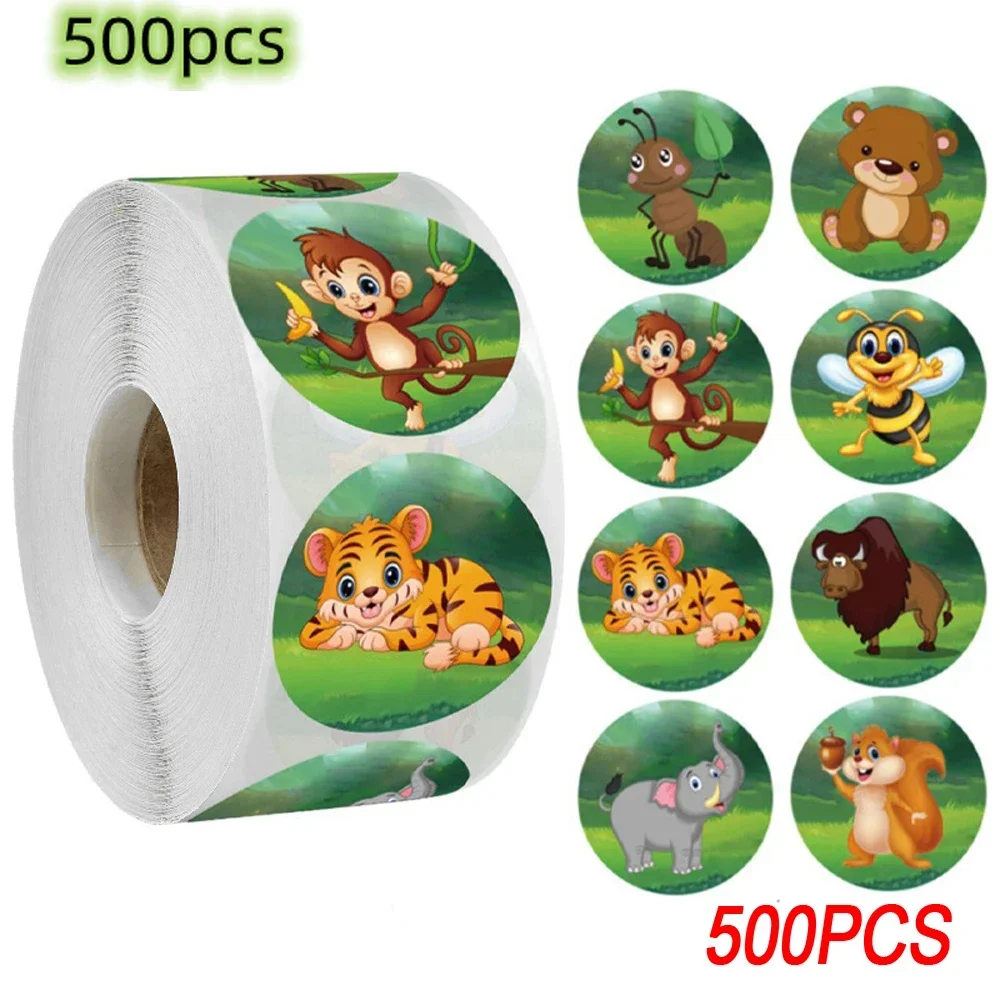 50 / 500pcs Kids Animals Reward Classroom Teacher Supplies Motivational Scrapbooking Cute Stickers Stationery for Children