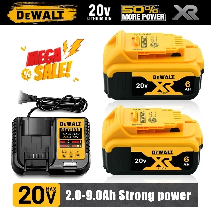 Аккумулятор DEWALT 🔋 , 20 В, 6 Ач, зарядное устройство DCB1104, литий-ионная аккумуляторная батарея, аккумулятор для инструментов DEWALT, DCB115, DCB118, DEWALT