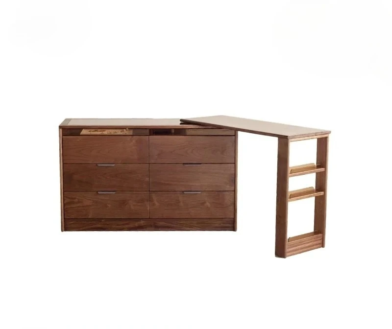 

A *Северно-американский комод из черного ореха, встроенный телескопический шкаф для хранения из цельного дерева