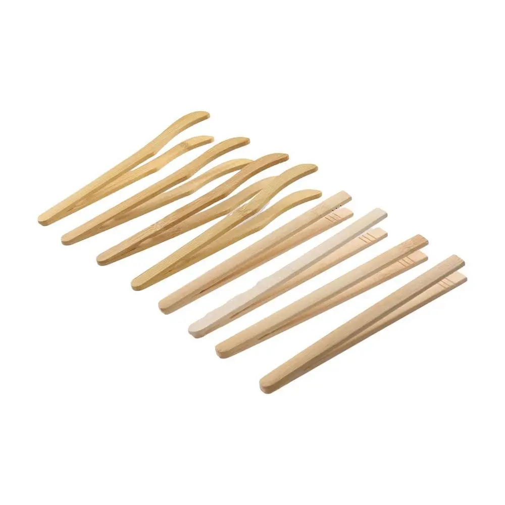 Multifunctional 1PC Reusable Bamboo for Fruit Cake Candy Anti-scalding Food Clip Tea Clip Bread Tongs Salad Tongs
