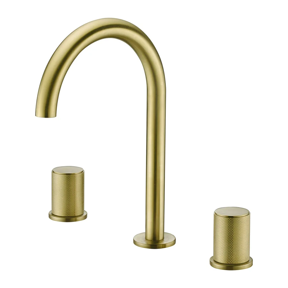 Widespread Basin Faucet Bathroom Sink Crane Brass Hot Cold Brush Gold Black Sink Faucet New Arrival Sink mixer Tap