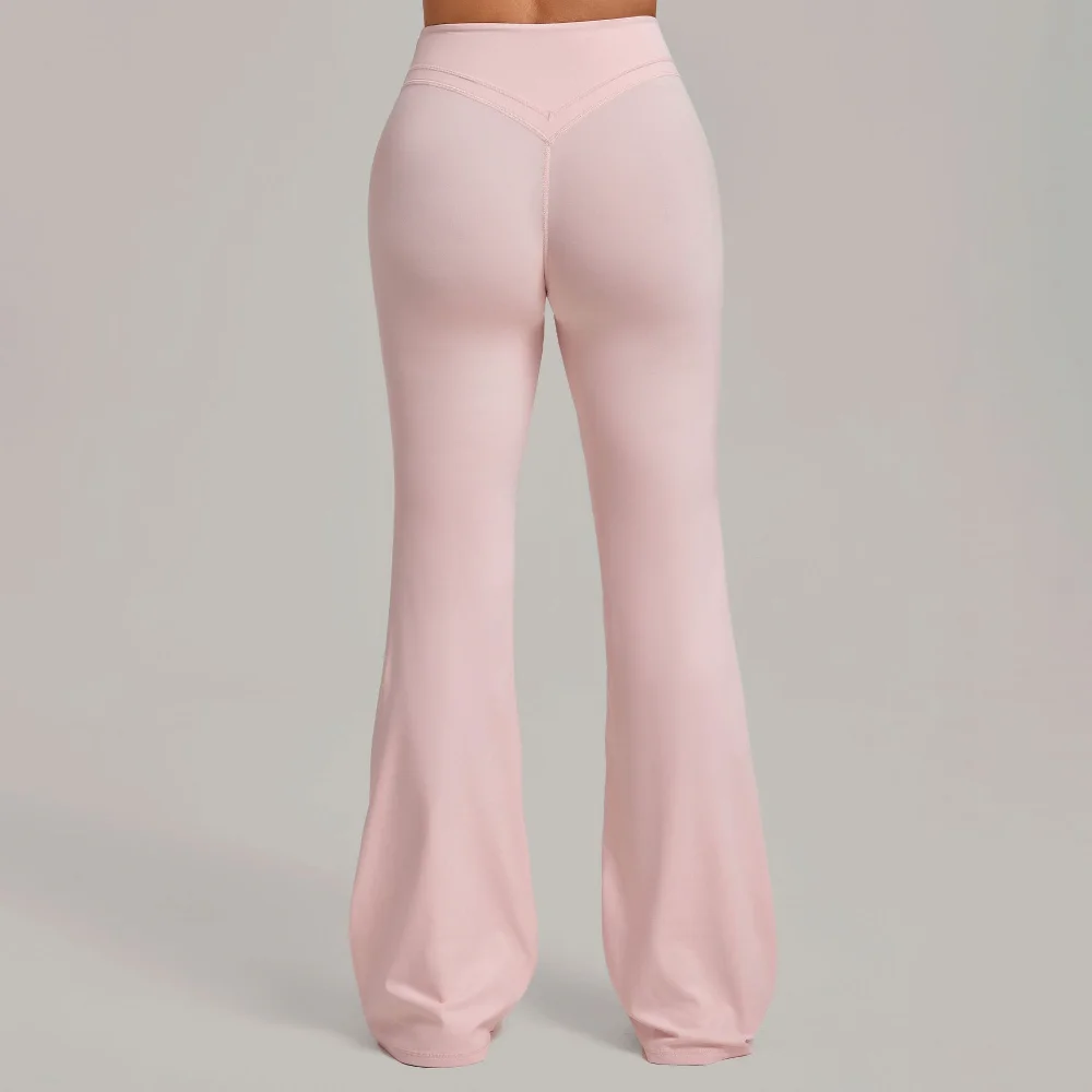 Yoga Flared Pants Intersection Wide Leg Pants Women's Gym Push Up Workout Jogging Sports Pants High Waisted Hip Lifting Leggings