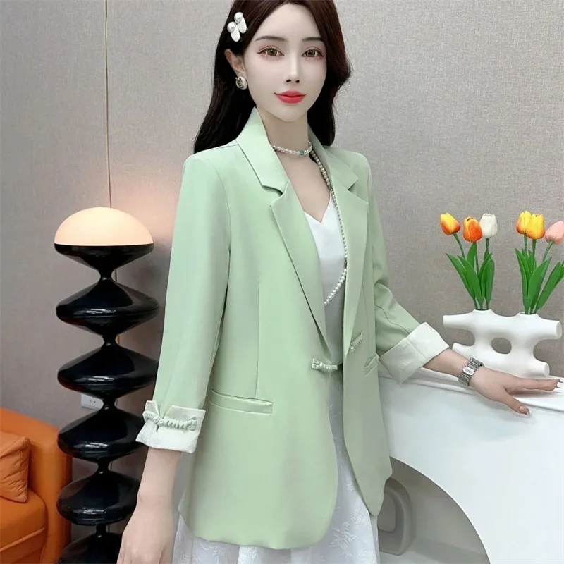 Women Outerwear With Fashionable Temperament Versatile and Age Reducing Popular Thin Style 2024 Summer Women's Small Suit Jacket