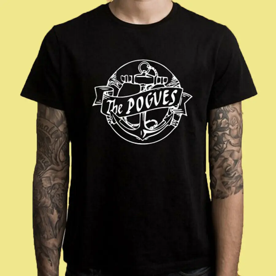 New The Pogues Logo Mens Black T Shirt Size S 2XL