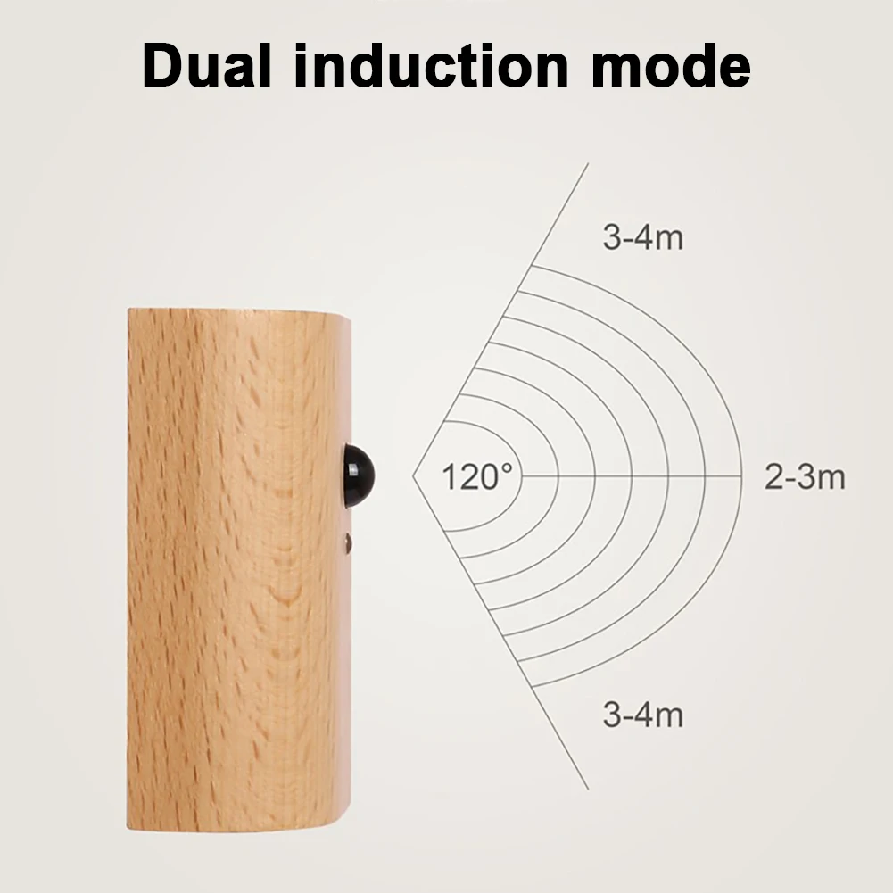 مصباح جداري LED من الحبوب الخشبية المغناطيسية ، USB قابل لإعادة الشحن ، مستشعر حركة ، أضواء ليلية ، تركيبات لغرفة النوم ، الممر ، جديد ،