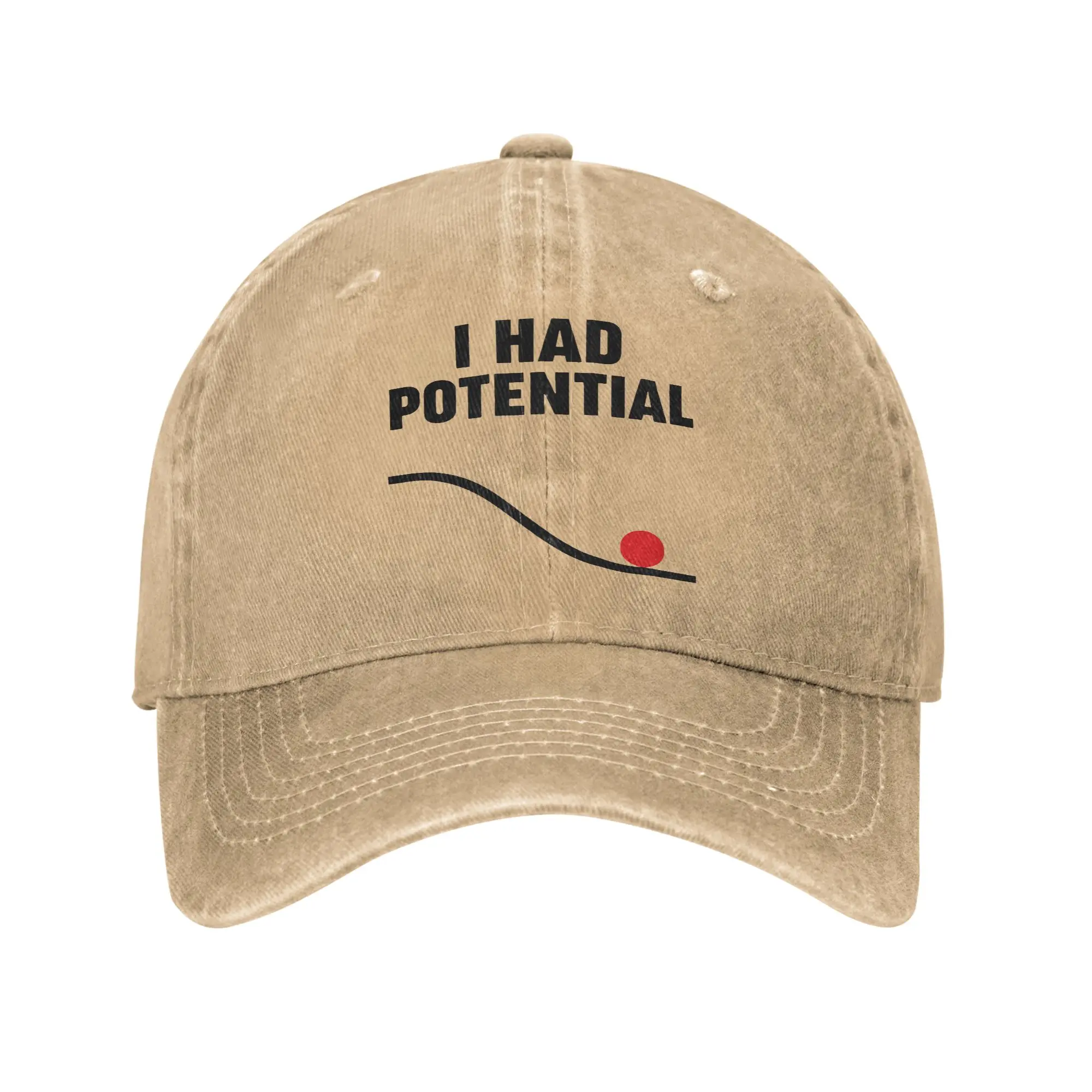 I Had Potential Baseball Caps Distressed Denim Project Hail Mary Sarcastic  Snapback Hat Running Golf Unstructured Soft Hat