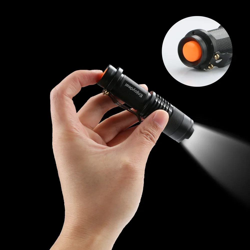 Portable LED Flashlight 2000lm Mini Flashlight Waterproof LED Lanterna 5 Colors 1 Modes Zoomable LED Torch penlight AA 14500