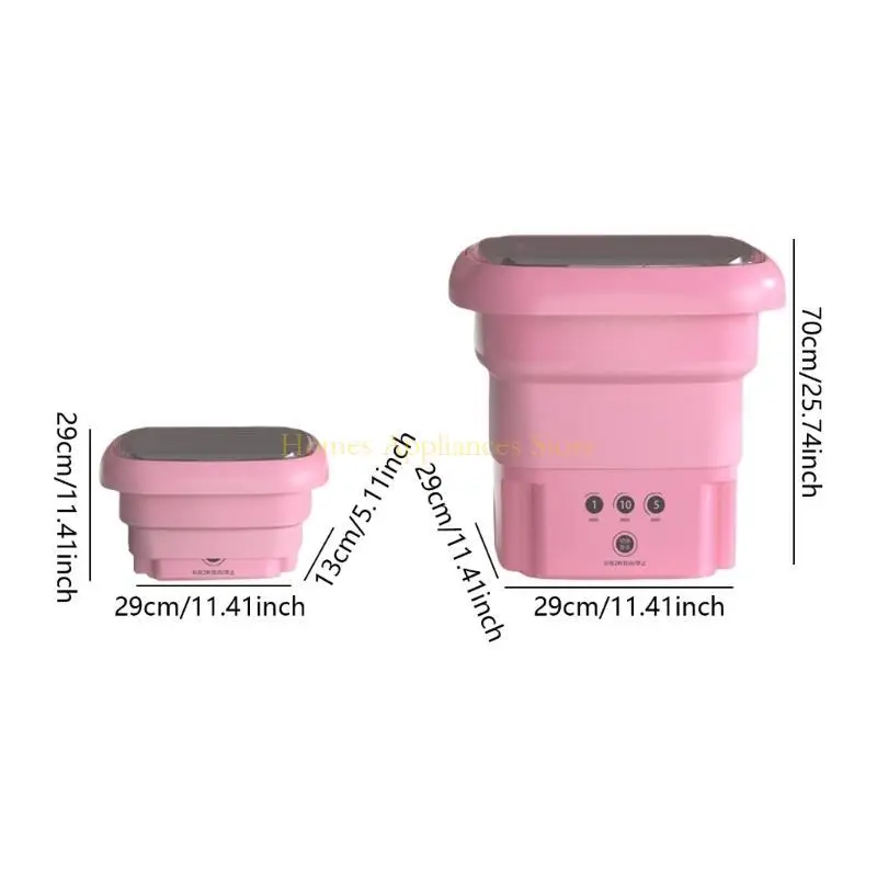 D0AB Comoda lavatrice pieghevole per viaggi e avventure in campeggio Lavatrice leggera con scarico rimovibile