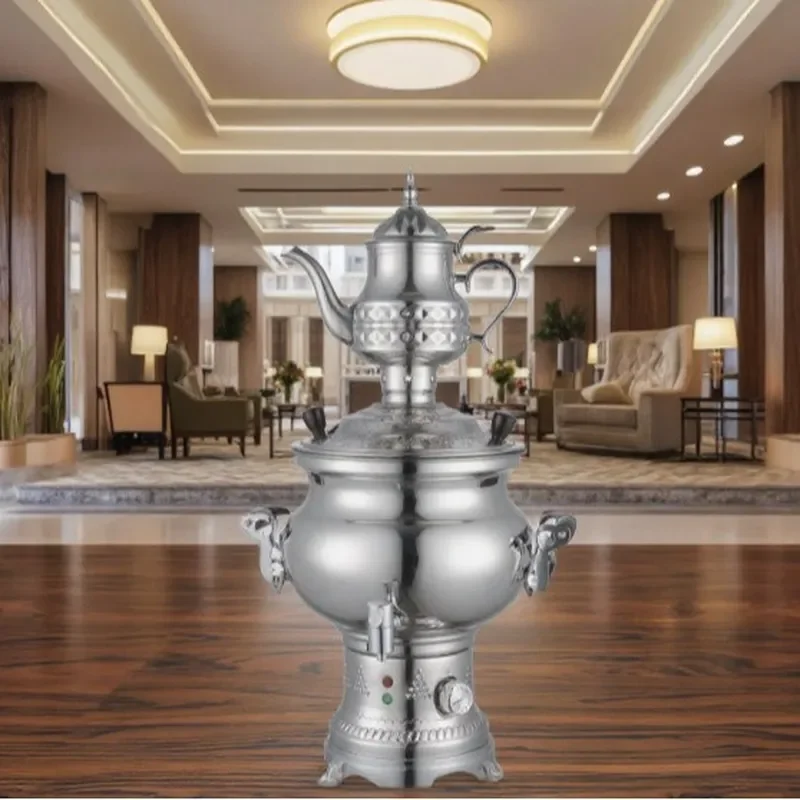 7L Large Capacity 304 Stainless Steel Turkish Coffee Pot Double Layer Insulation Kettle for Home Use Traditional Samovar