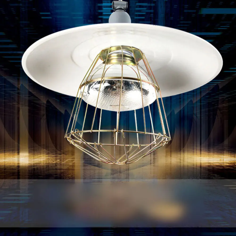 Industrial Vintage Metal Pendant Lamp Shade with Wire Cage Bulb Guard Providing Bulb Protection in Pendant and String Lighting