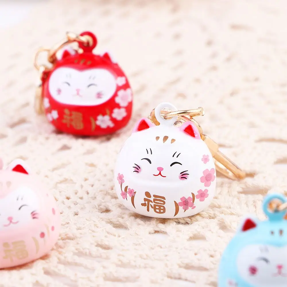 Fashion Jewelry New Silicone Cartoon Door Key Charm Maneki Neko Keyrings Lucky Cat Keychains Pendant Bag Decoration