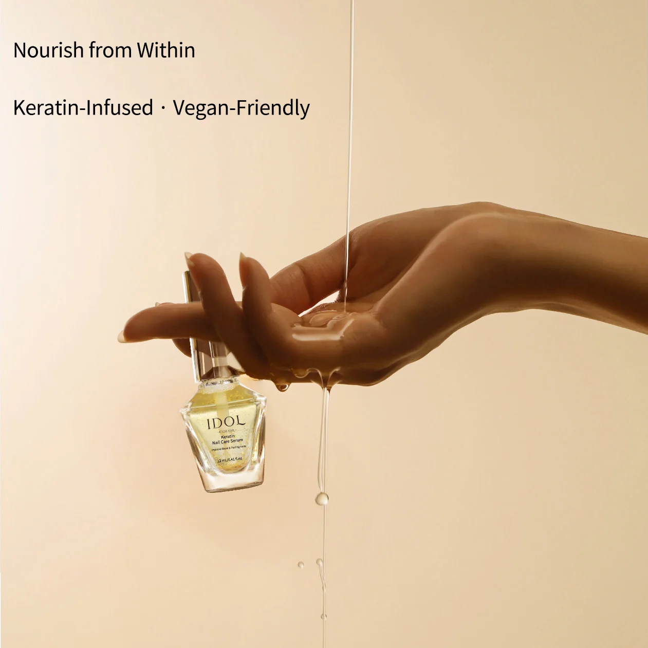 مصل العناية بالأظافر، يحسن الأظافر الضعيفة وتقشيرها، تركيبة هيبوالرجينيك مع الجلسرين للأظافر القوية والصحية