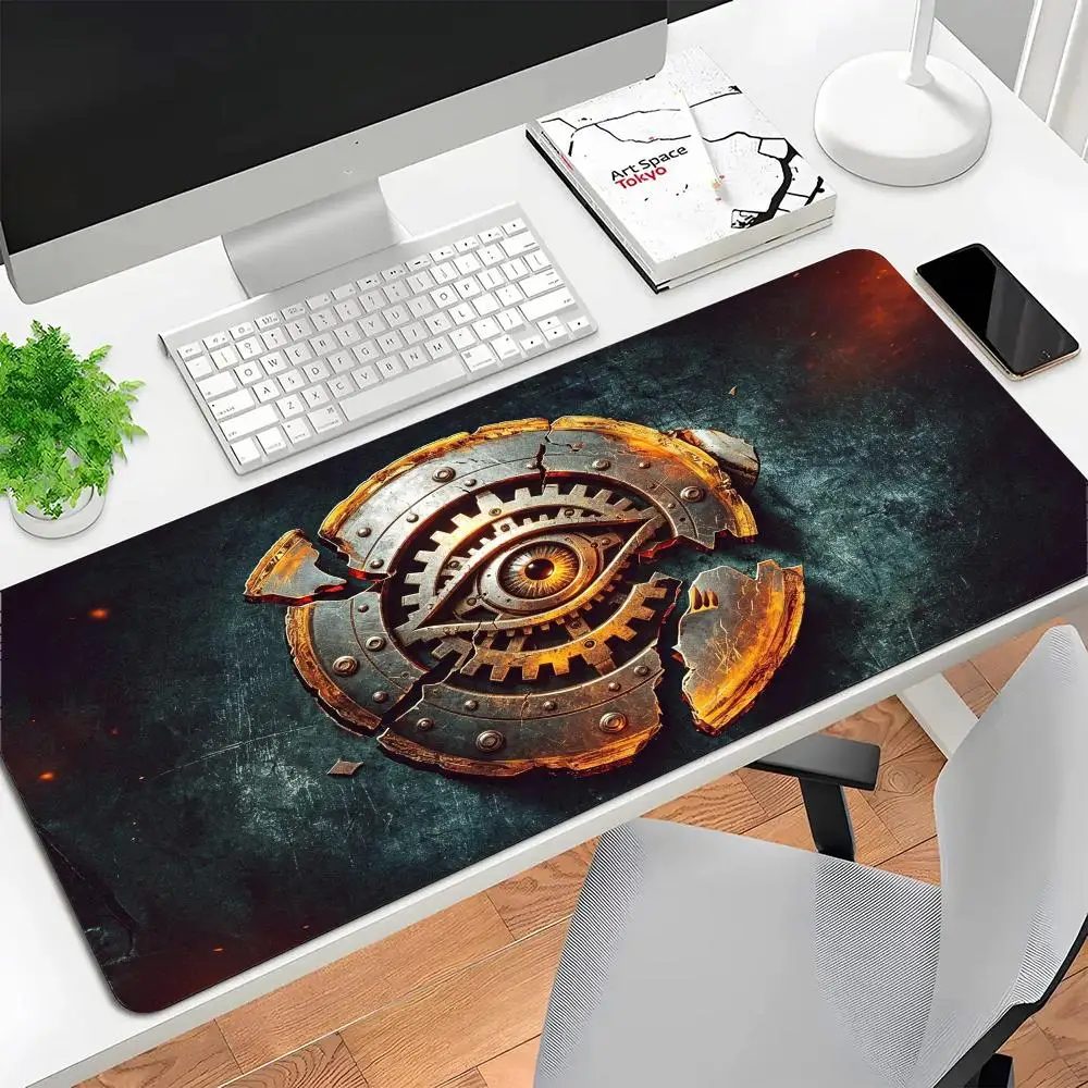 Playmat Medieval Mystic Broken Shield Emblem Totem Design For Games Office Desktop Bedroom Learning Pad