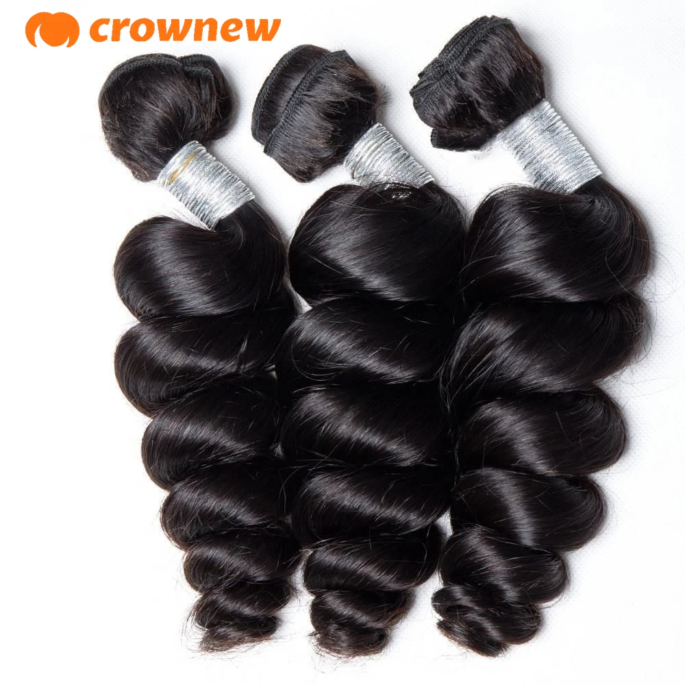 10-32 Inch Loose Wave Human Hair Bundles Unprocessed Human Hair Doule Drawn Bundles Extensions 100G/Bundle 100% Real Human Hair