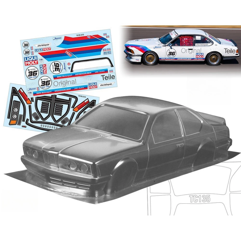 TC135 1/10 BMM 635 Lexan Car Body shell w/ Decal sheet for RC Drift Chassis 260mm Wheelbase Tamiya tt02 Kyosho Yokomo