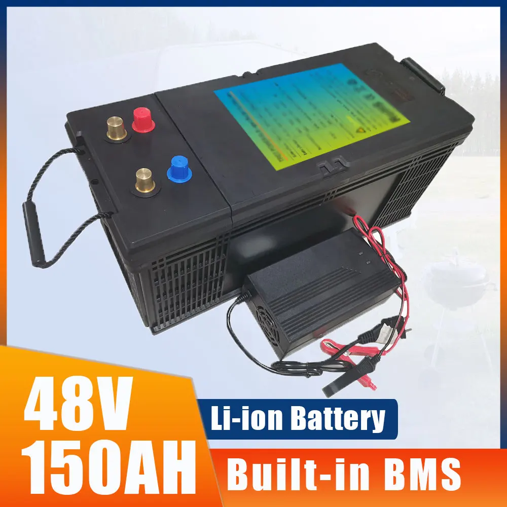 48V 150AH Li-ion With 80A 100A 150A BMS Energy Storage Wind Power Station Electric Wheelchair  RV UPS Lithium Ploymer Battery