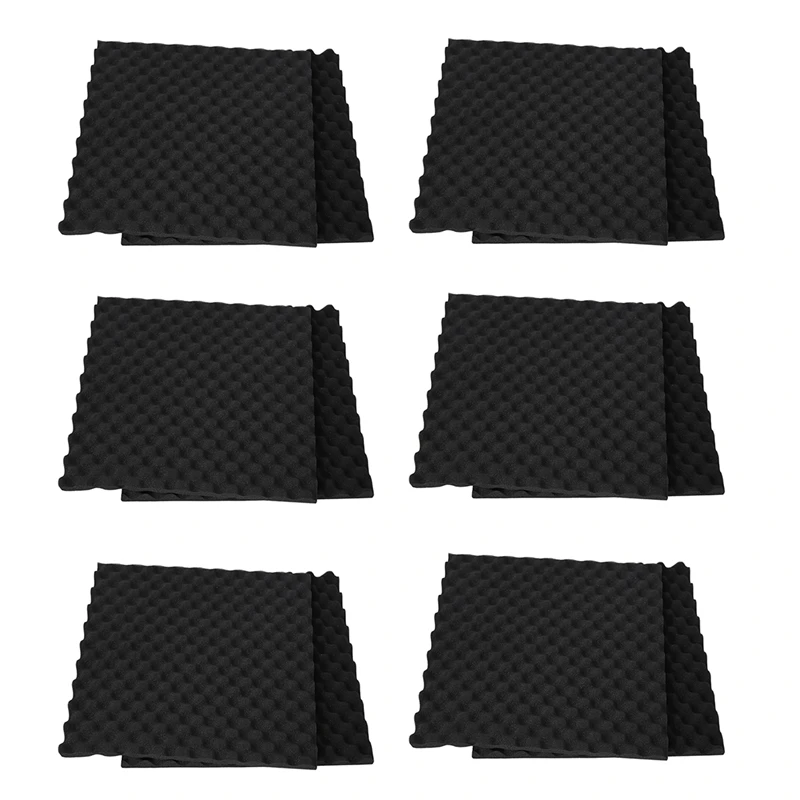 12 Pack Egg Crate Soundproof Foam Panels 1.2Inch X 20Inch X 20Inch Acoustic Foam Fit For Home & Pro Studios Black