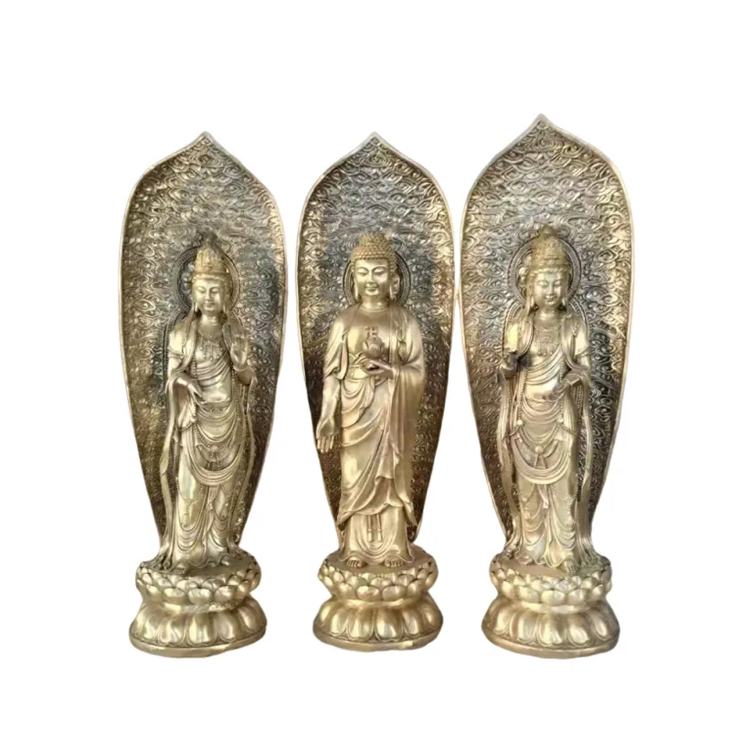 LMM.Amitabha Buddha's general trend to Bodhisattva Avalokiteshvara Station Statue Buddhist Hall Dedication Sculpture