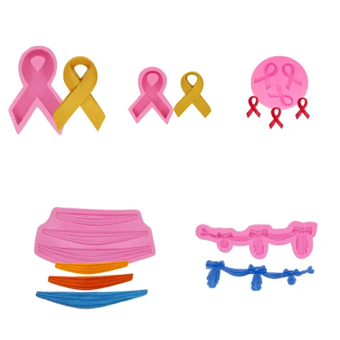 Silicone Big ribbon Mold Fondant Chocolate satins Molds Sugarcraft Clay DIY Handmade Baking Tool for Cake Decoration