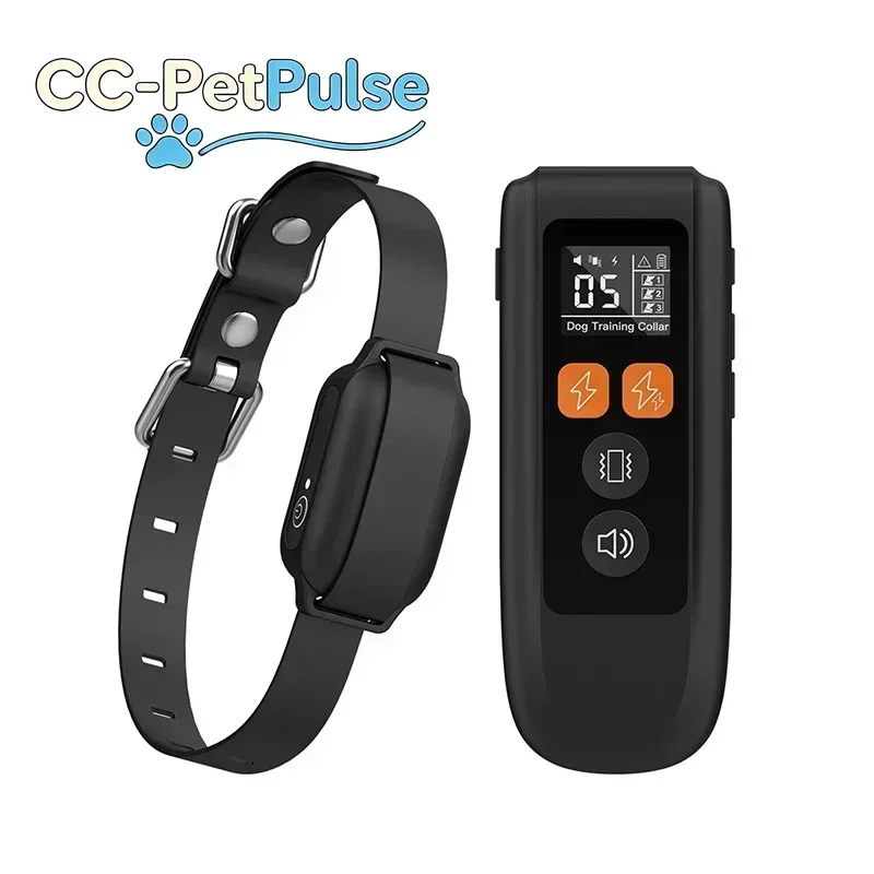 CC-PetPulse 500M Remote Pet Dog Training Collar, Shock Vibration Rechargeable Collar, Pet Trainer Anti Bark Stop For Dogs
