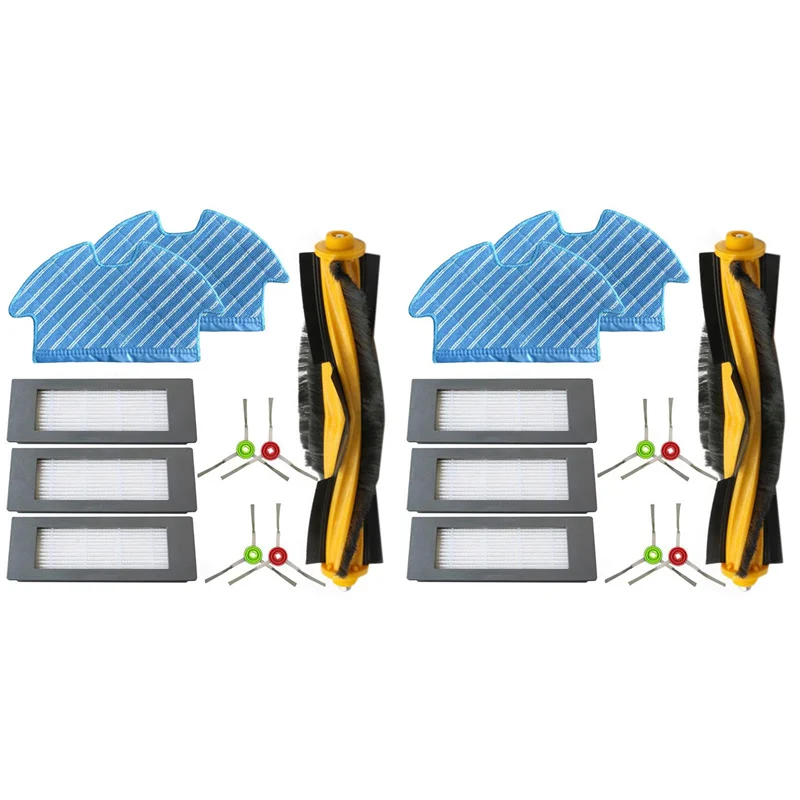 BAAG-2Set Per Ecovacs Deebot Ozmo 900 Filtro Spazzola Mop Panno Set Parti per Vaccum Cleaner Robot Aspirapolvere Rullo Spazzola Laterale