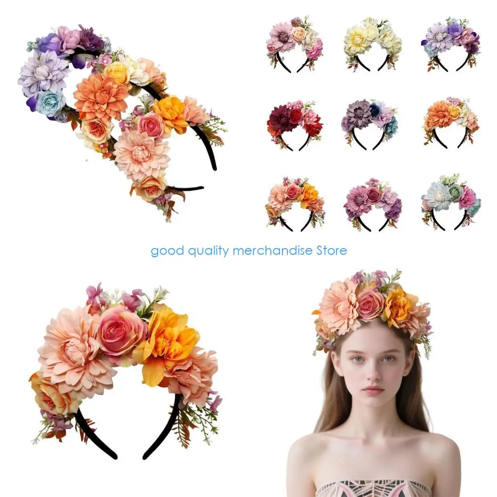 

Y5JD Элегантный ободок для волос с искусственным цветком Мягкая тканевая повязка для волос для свадебного мероприятия