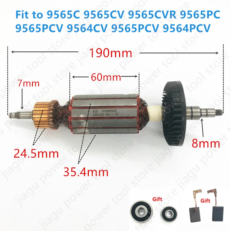 Substituição da Armadura da Âncora do Rotor para Makita Ac220240v 515228-2 9565c 9565cv 9565cvr 9565pc 9565pcv 9564cv 9565pcv 9564pcv