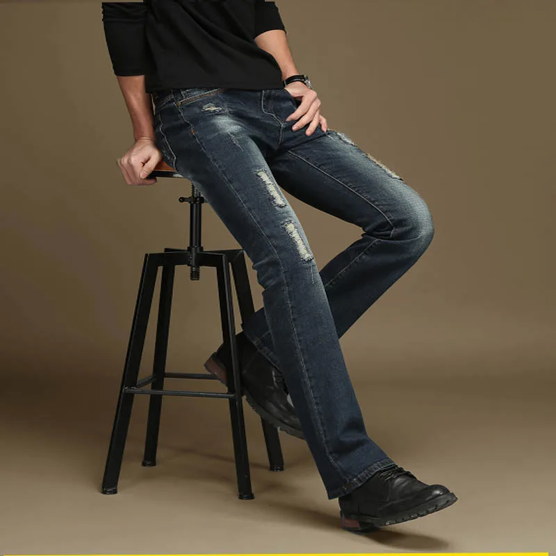 

21 Spring And Autumn New Men'S Ripped Jeans Beggar Pants Men'S Flared Jeans Men'S Jeans