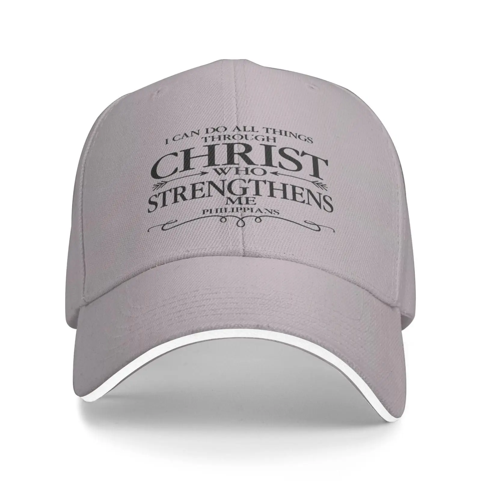 I Can Do All Things Through Christ Print Baseball Cap Women Summer Breathable Beach Hats Fits Men Women Adjustable Hat